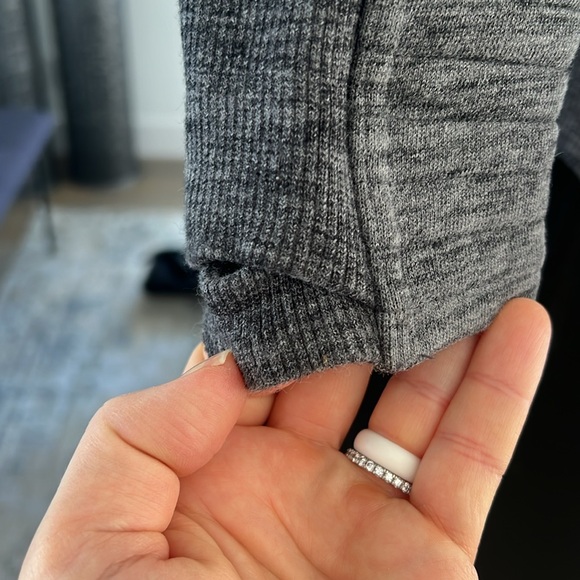 Lululemon Funnel Neck Charcoal Grey Zip Up Sweatshirt - Picture 2 of 5